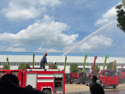Ethiopian Delegation Visits Shenbai Fire Truck Workshop and Observes High-Pressure Water Gun Demo